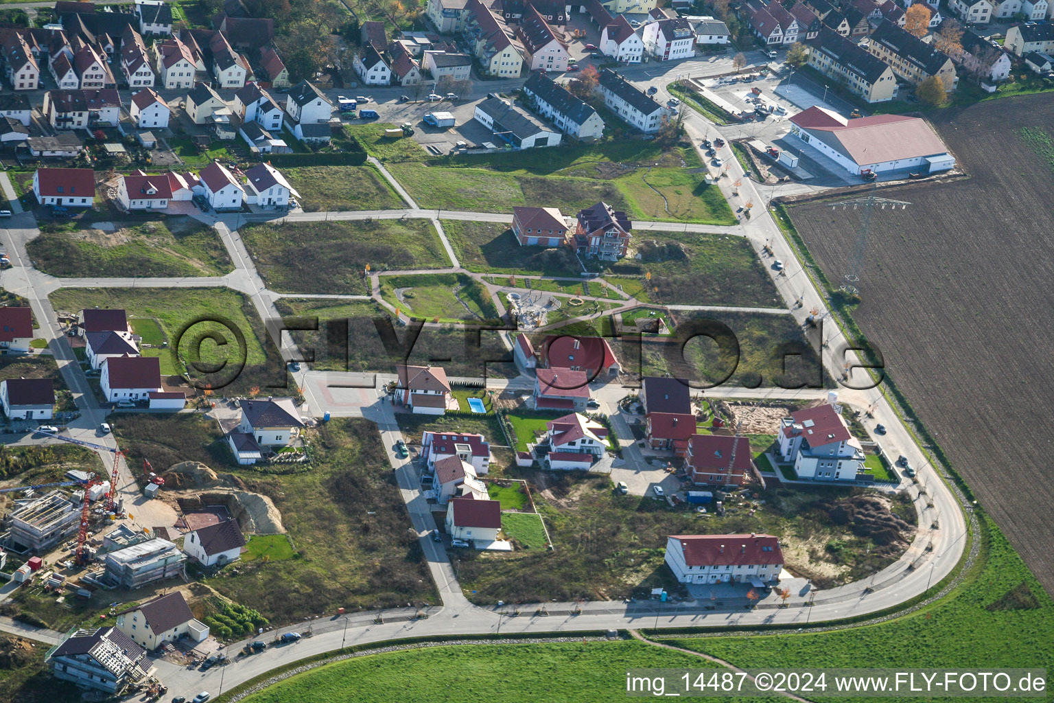 Aerial view of On the mountain trail in Kandel in the state Rhineland-Palatinate, Germany