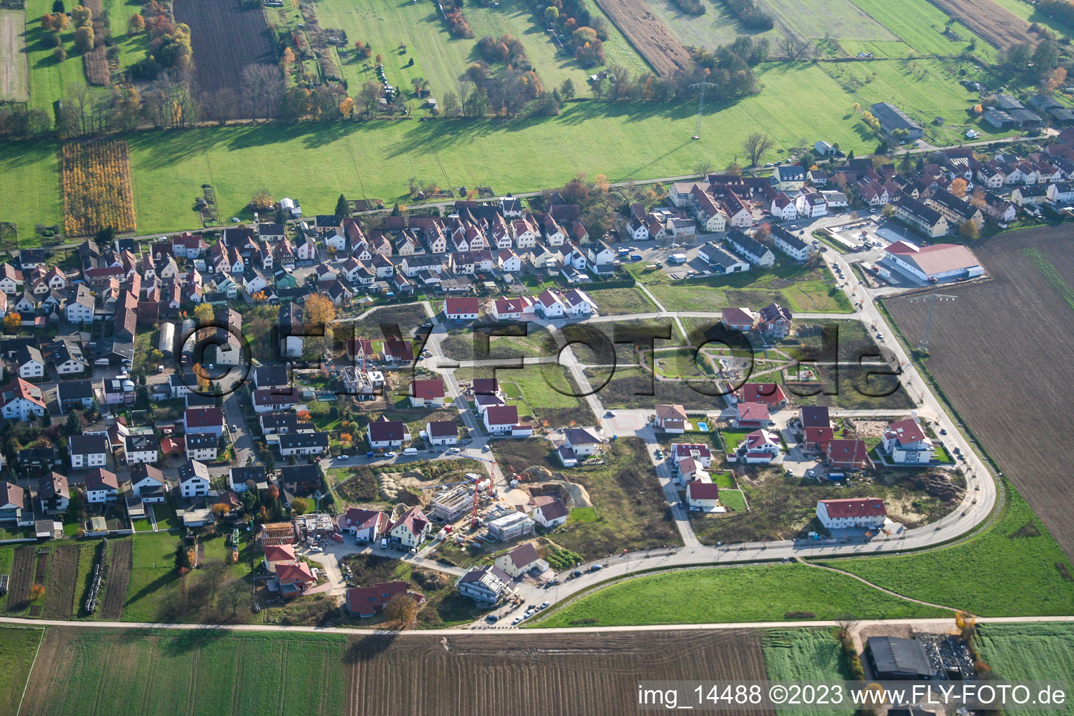 Aerial photograpy of On the high path in Kandel in the state Rhineland-Palatinate, Germany