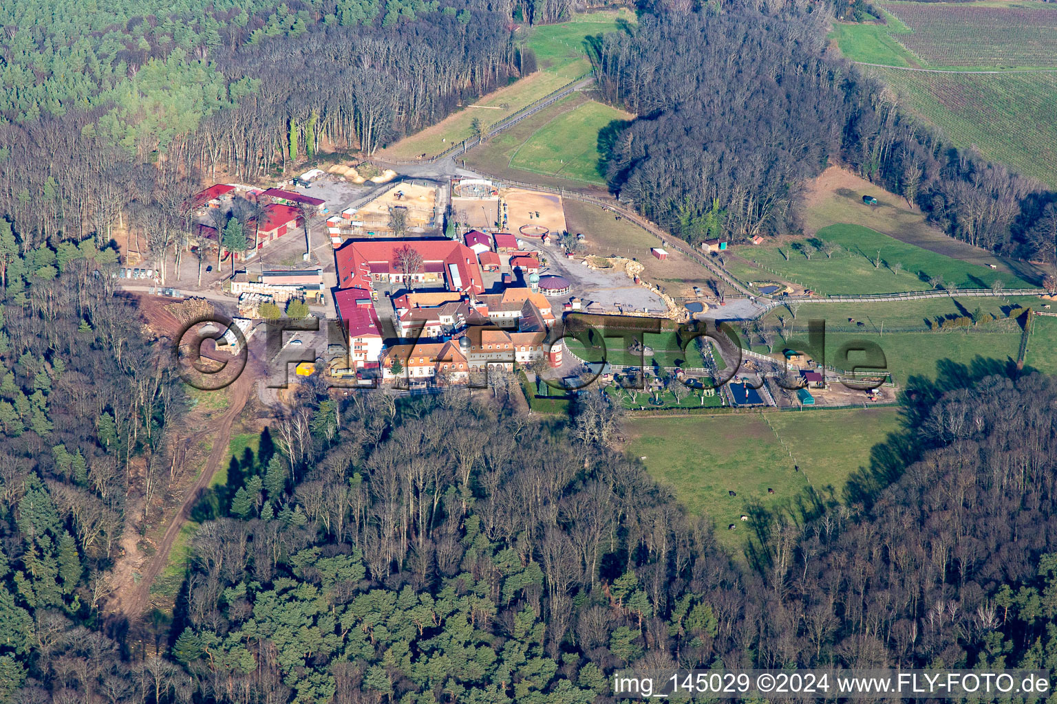 Oblique view of Liebfrauenberg Monastery in Bad Bergzabern in the state Rhineland-Palatinate, Germany