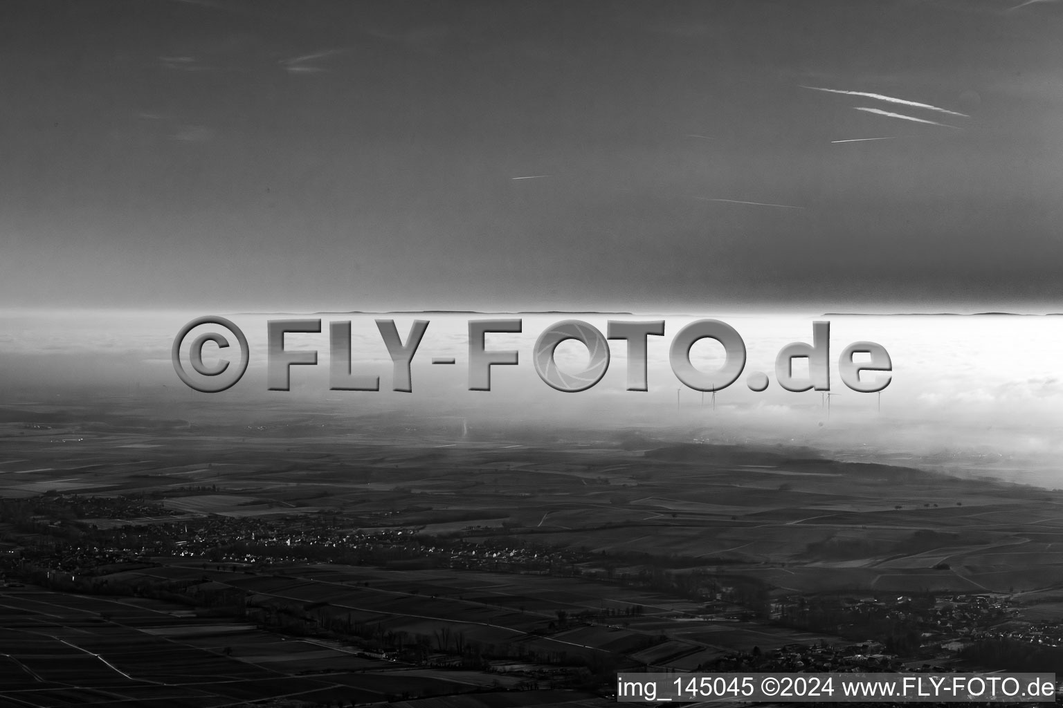Village on the edge of the clouds in the district Billigheim in Billigheim-Ingenheim in the state Rhineland-Palatinate, Germany