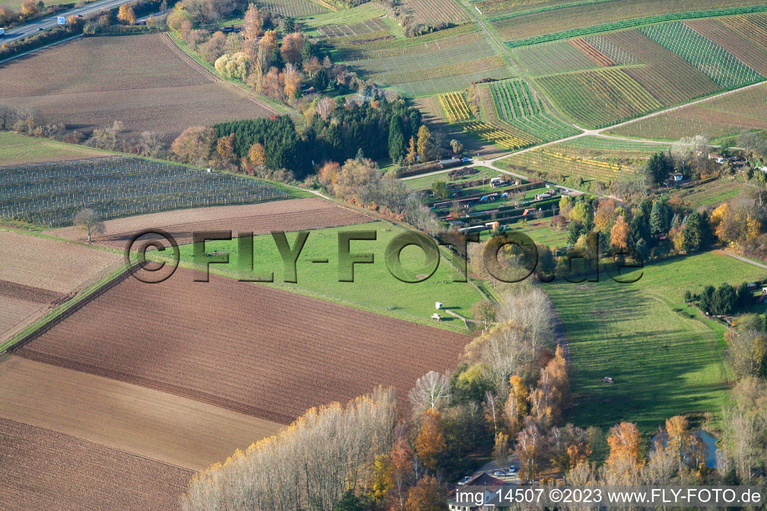 Aerial photograpy of At the fisherman's hut in Insheim in the state Rhineland-Palatinate, Germany