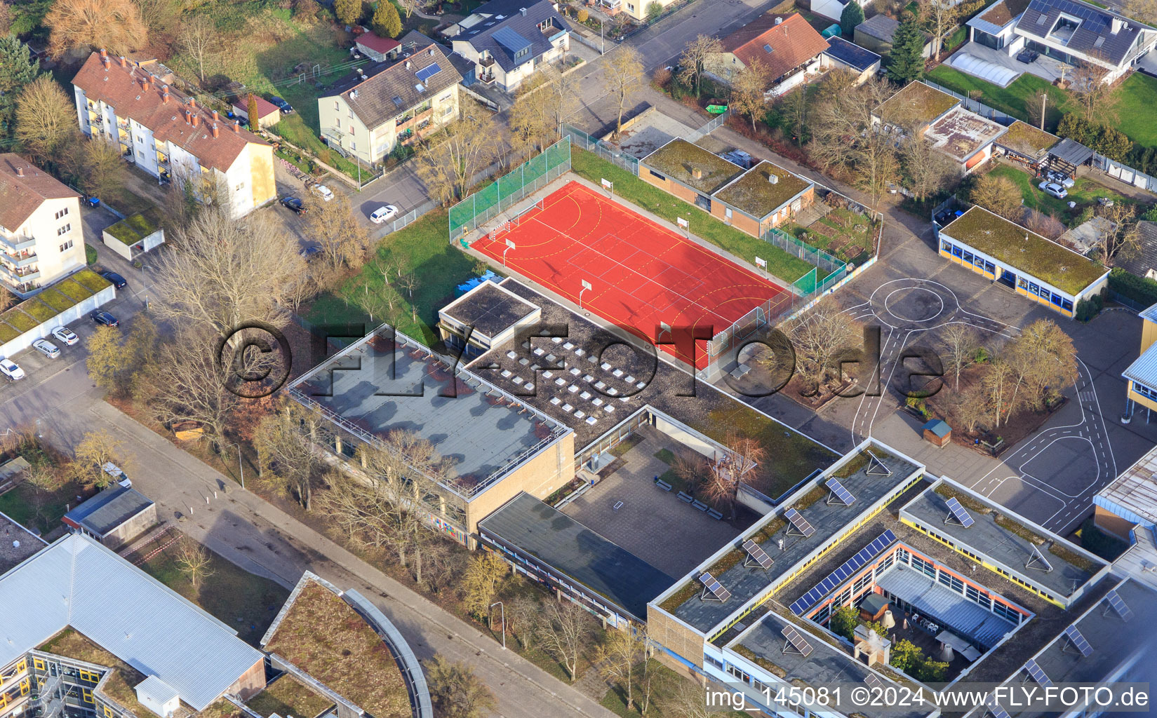 New playing field of the Realschule plus Kandel in Kandel in the state Rhineland-Palatinate, Germany