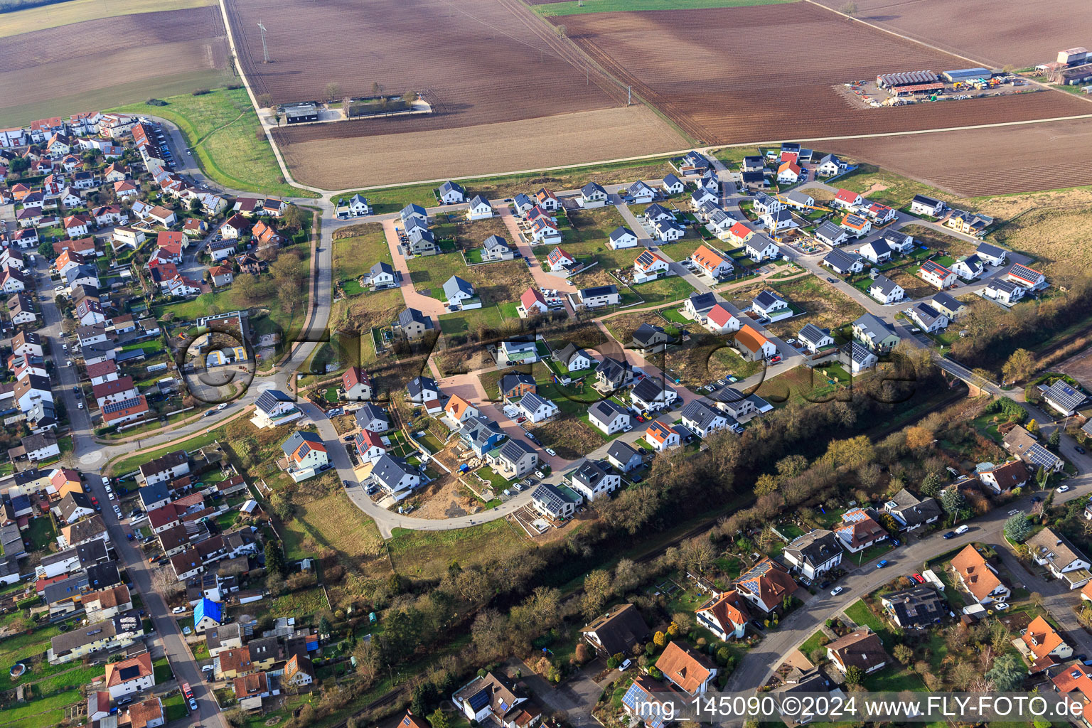 Oblique view of Rose Path in Kandel in the state Rhineland-Palatinate, Germany