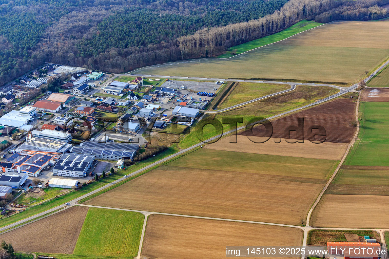 New access to the Im Gereut commercial area in Hatzenbühl in the state Rhineland-Palatinate, Germany