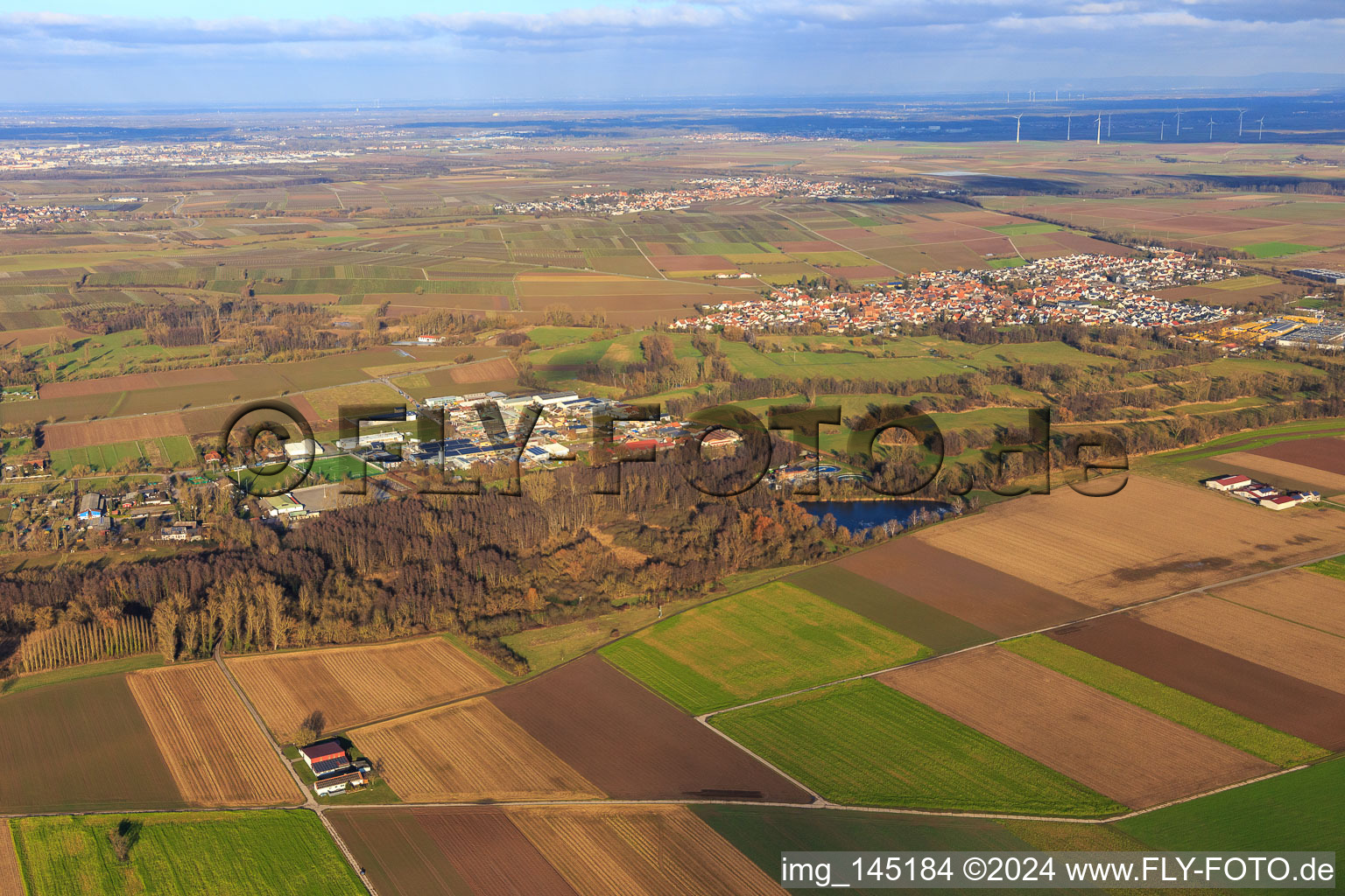 Village view from the southwest in Rohrbach in the state Rhineland-Palatinate, Germany