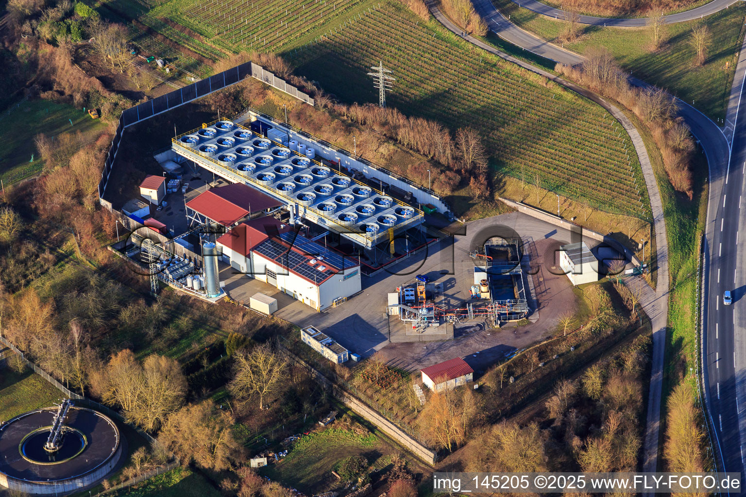 Aerial photograpy of Geothermal power plant Insheim in Insheim in the state Rhineland-Palatinate, Germany