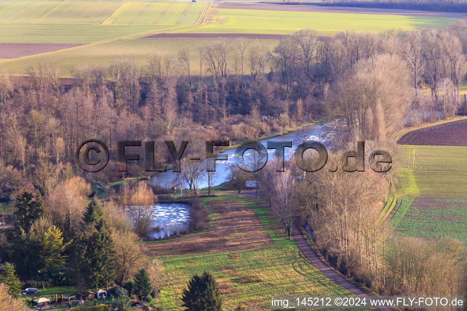 ASV Clear Water Insheim at the Quodbach in winter in Insheim in the state Rhineland-Palatinate, Germany
