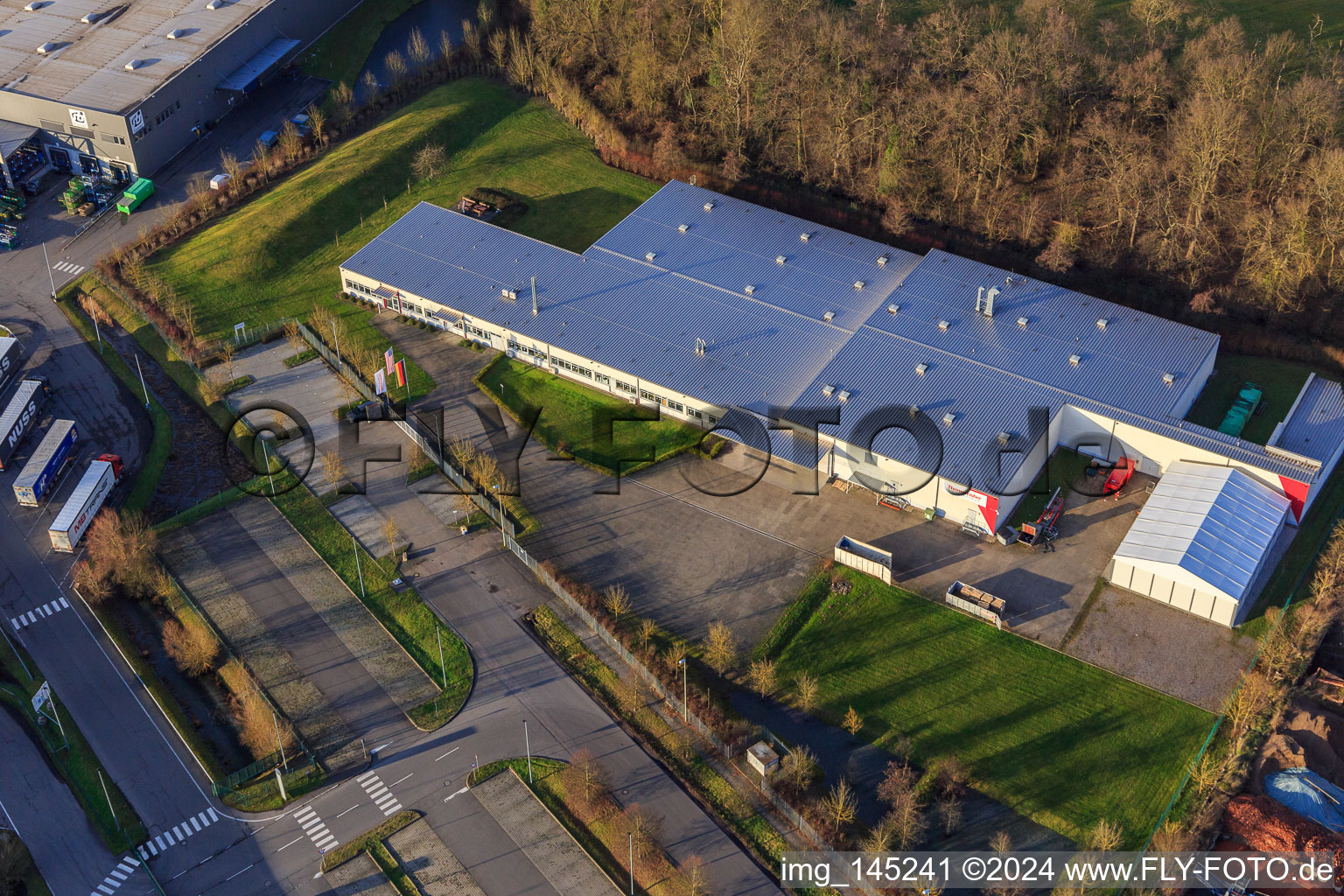 Thermo Fisher on Erlenbachweg in the district Minderslachen in Kandel in the state Rhineland-Palatinate, Germany viewn from the air