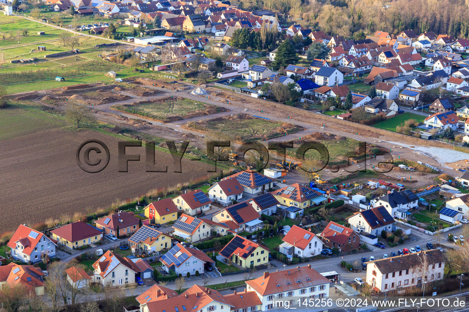 Development of new development area, Bahnhofstraße and Am Bahnhof in Winden in the state Rhineland-Palatinate, Germany