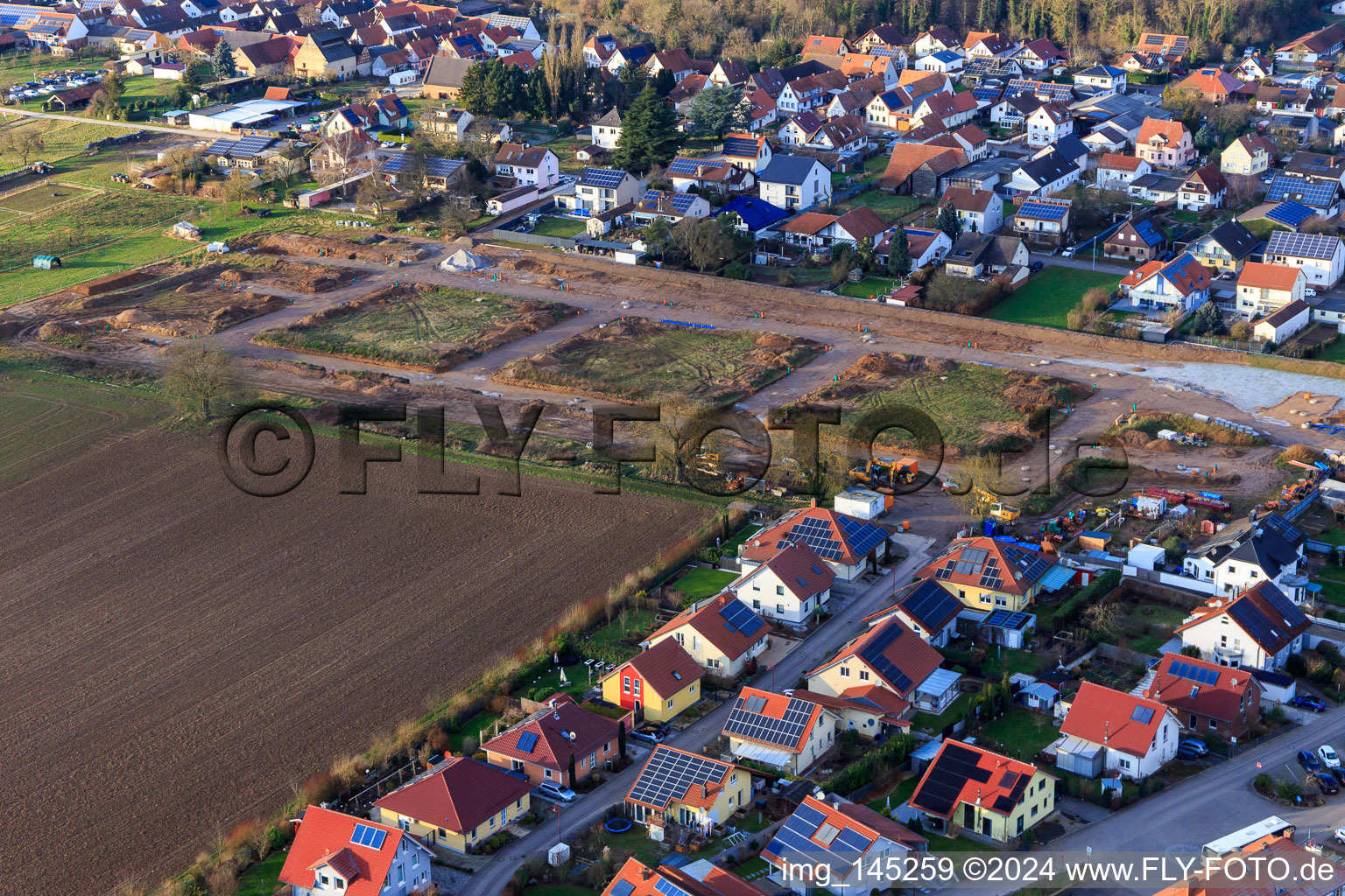 Development of the new development area Im Kirschgarten in Winden in the state Rhineland-Palatinate, Germany