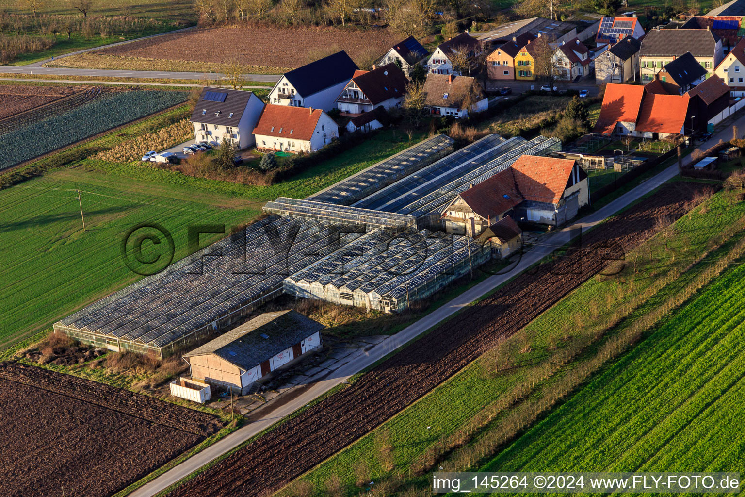 Aerial view of Former nursery on Grasweg in Winden in the state Rhineland-Palatinate, Germany