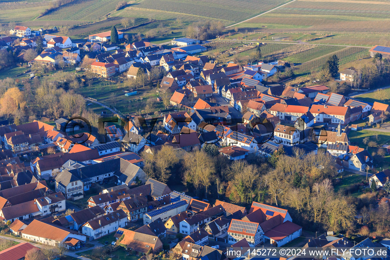Main Street and Kirchgasse in Dierbach in the state Rhineland-Palatinate, Germany