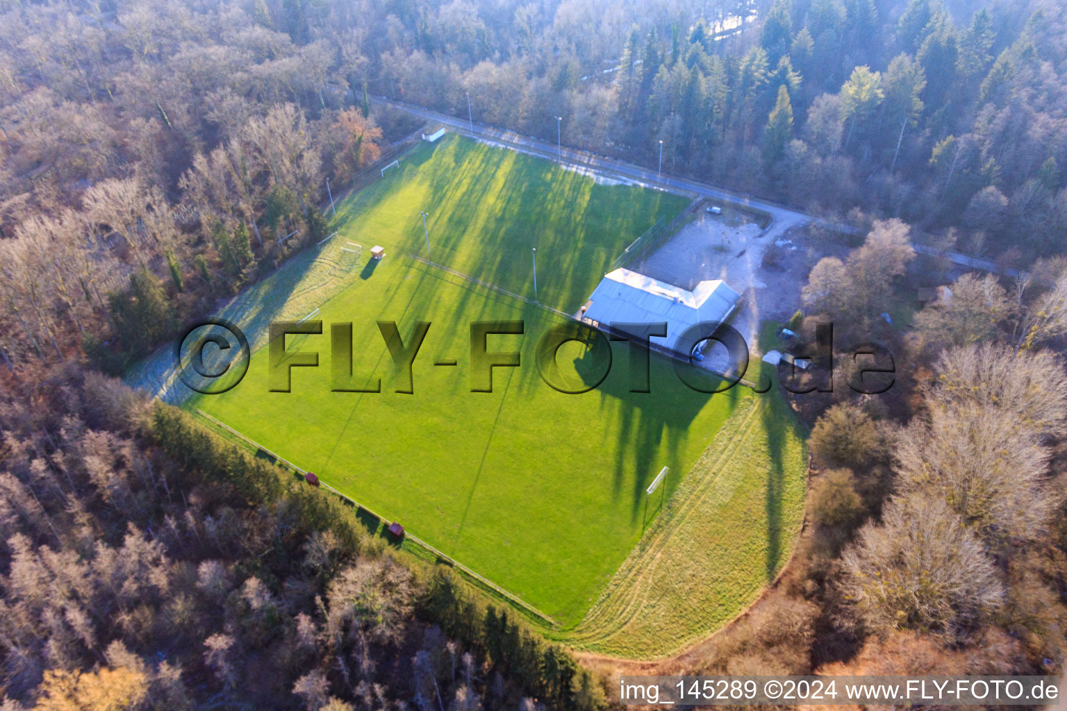 Football field of FB 1926 Viktoria Kapsweyer eV in Kapsweyer in the state Rhineland-Palatinate, Germany