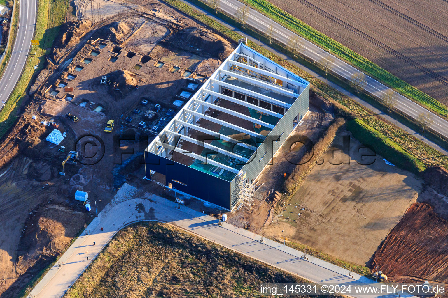 New building in Interpark in Offenbach an der Queich in the state Rhineland-Palatinate, Germany