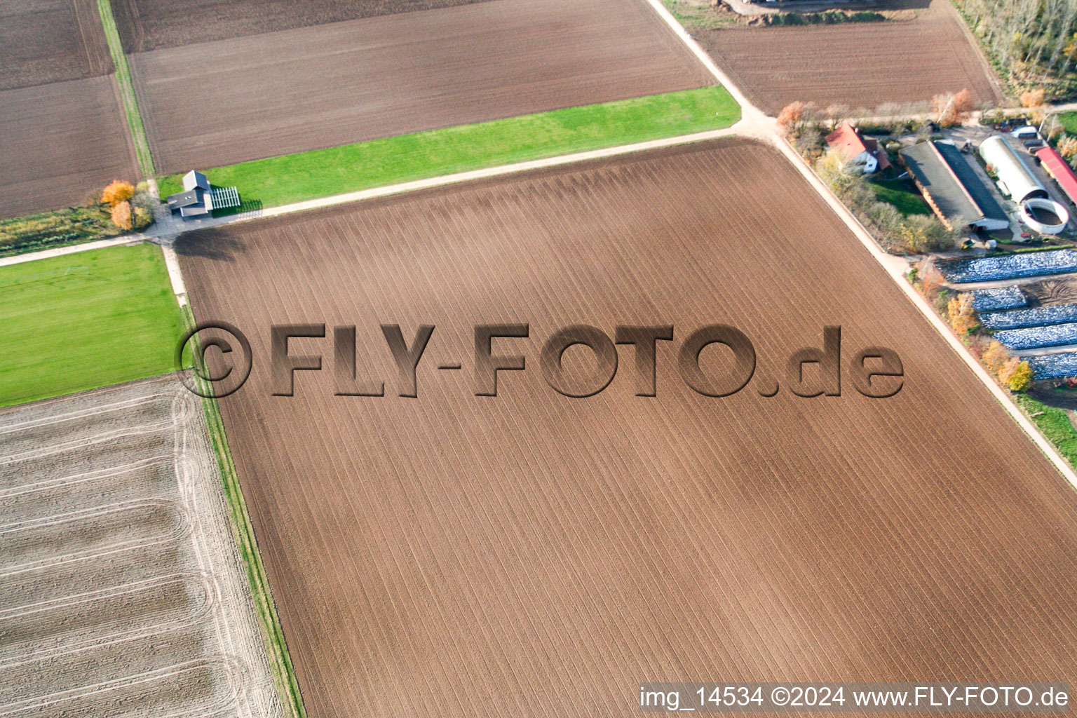 Model airfield in Offenbach an der Queich in the state Rhineland-Palatinate, Germany out of the air