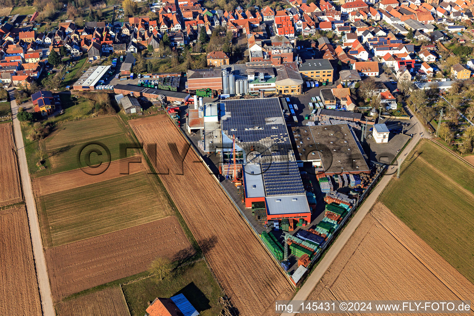 BELLHEIMER BREWERY - PARK & Bellheimer Breweries GmbH & Co. KG in Bellheim in the state Rhineland-Palatinate, Germany out of the air