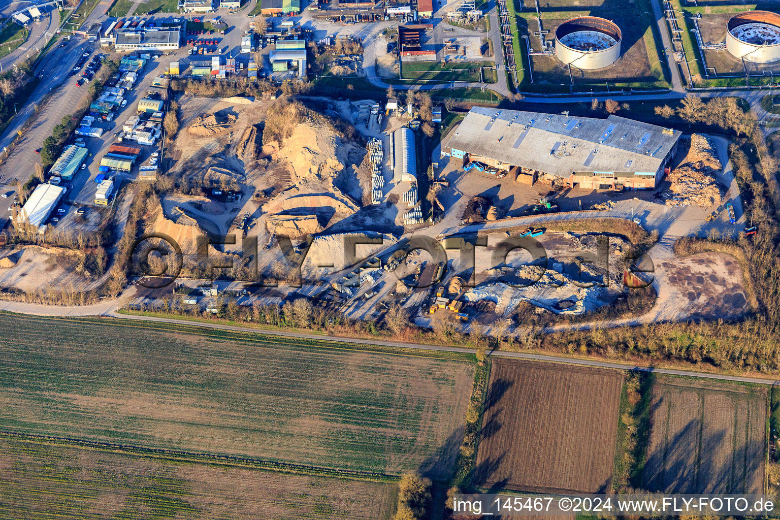 BEB Bioenergie Baden GmbH and Peter Gross Umwelt GmbH & Co. KG at Nördliche Raffineriestraße in the district Knielingen in Karlsruhe in the state Baden-Wuerttemberg, Germany