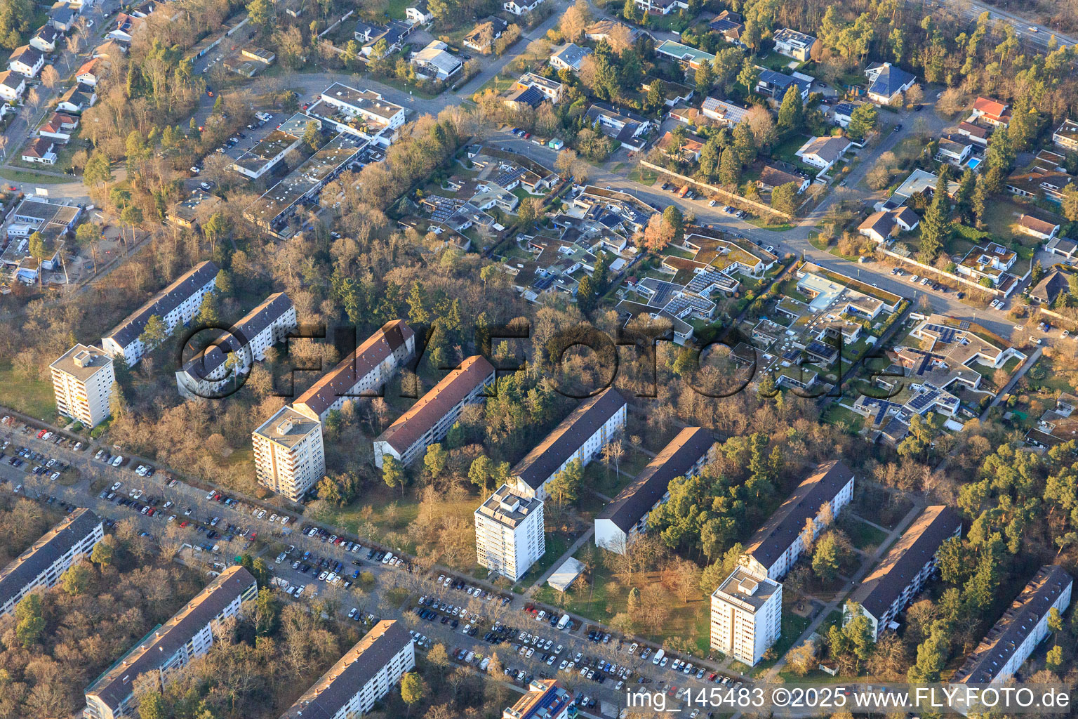 Elbinger Street, Kolberger Street in the district Waldstadt in Karlsruhe in the state Baden-Wuerttemberg, Germany