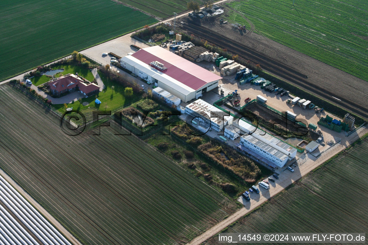 Aerial photograpy of Zeiskam in the state Rhineland-Palatinate, Germany