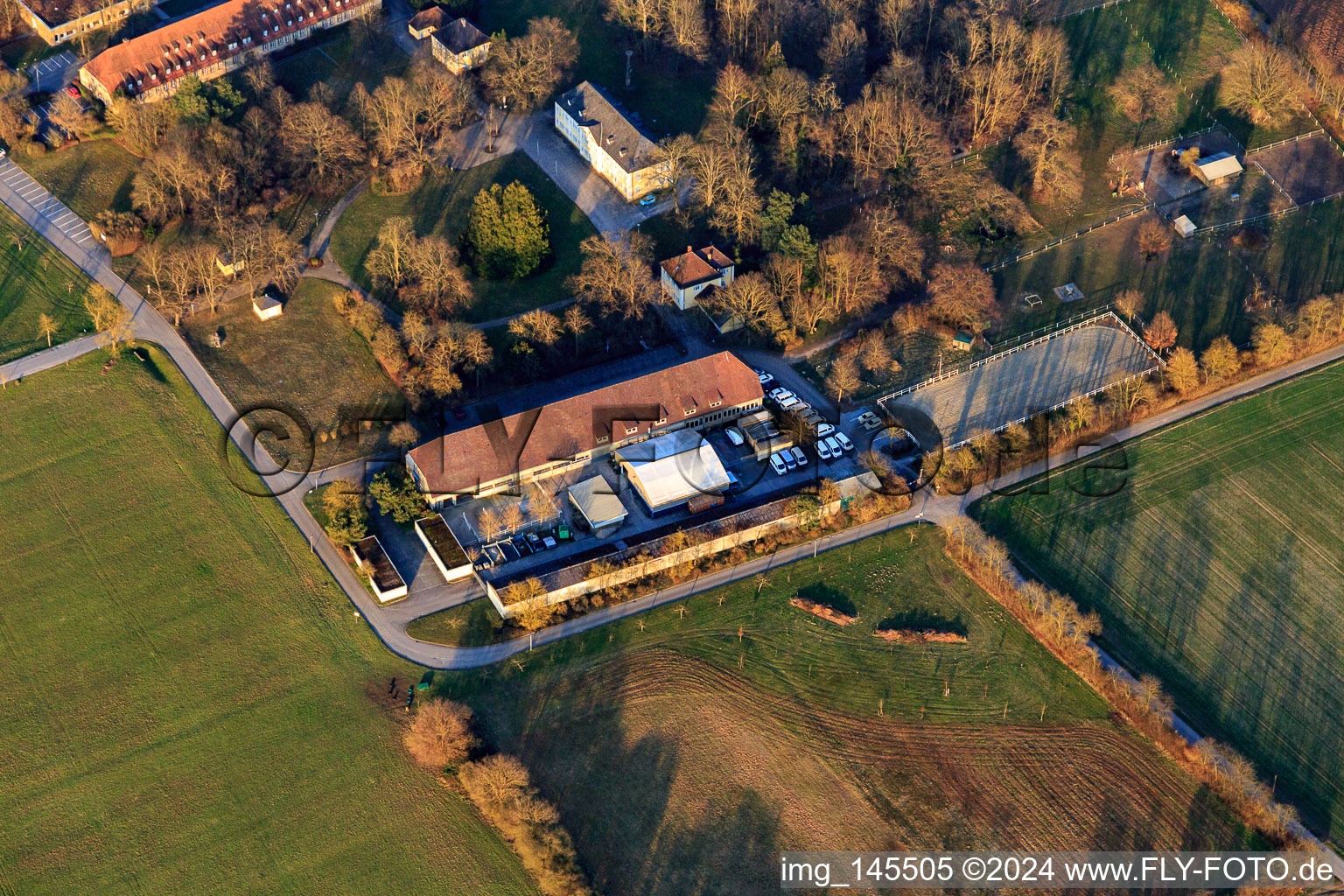 Lindenhof at the Castle Stutensee in the district Staffort in Stutensee in the state Baden-Wuerttemberg, Germany