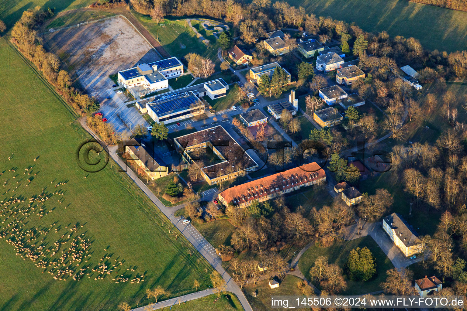 Aerial photograpy of Castle Stutensee in the district Staffort in Stutensee in the state Baden-Wuerttemberg, Germany