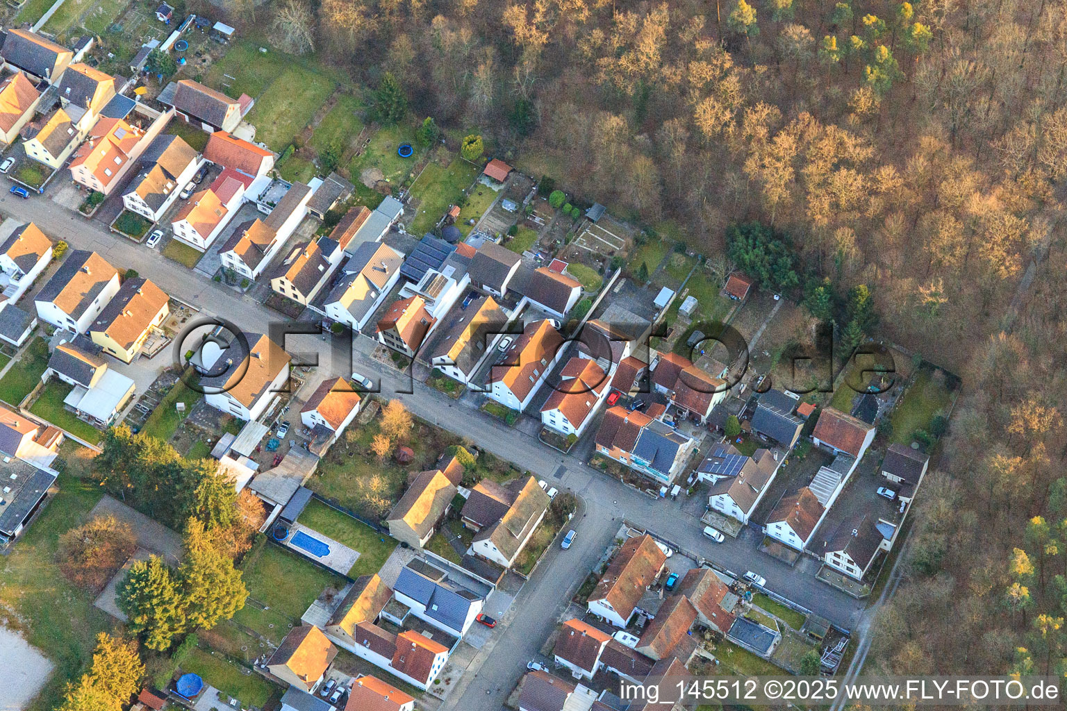 Jahnstraße Sudetenstr in the district Friedrichstal in Stutensee in the state Baden-Wuerttemberg, Germany