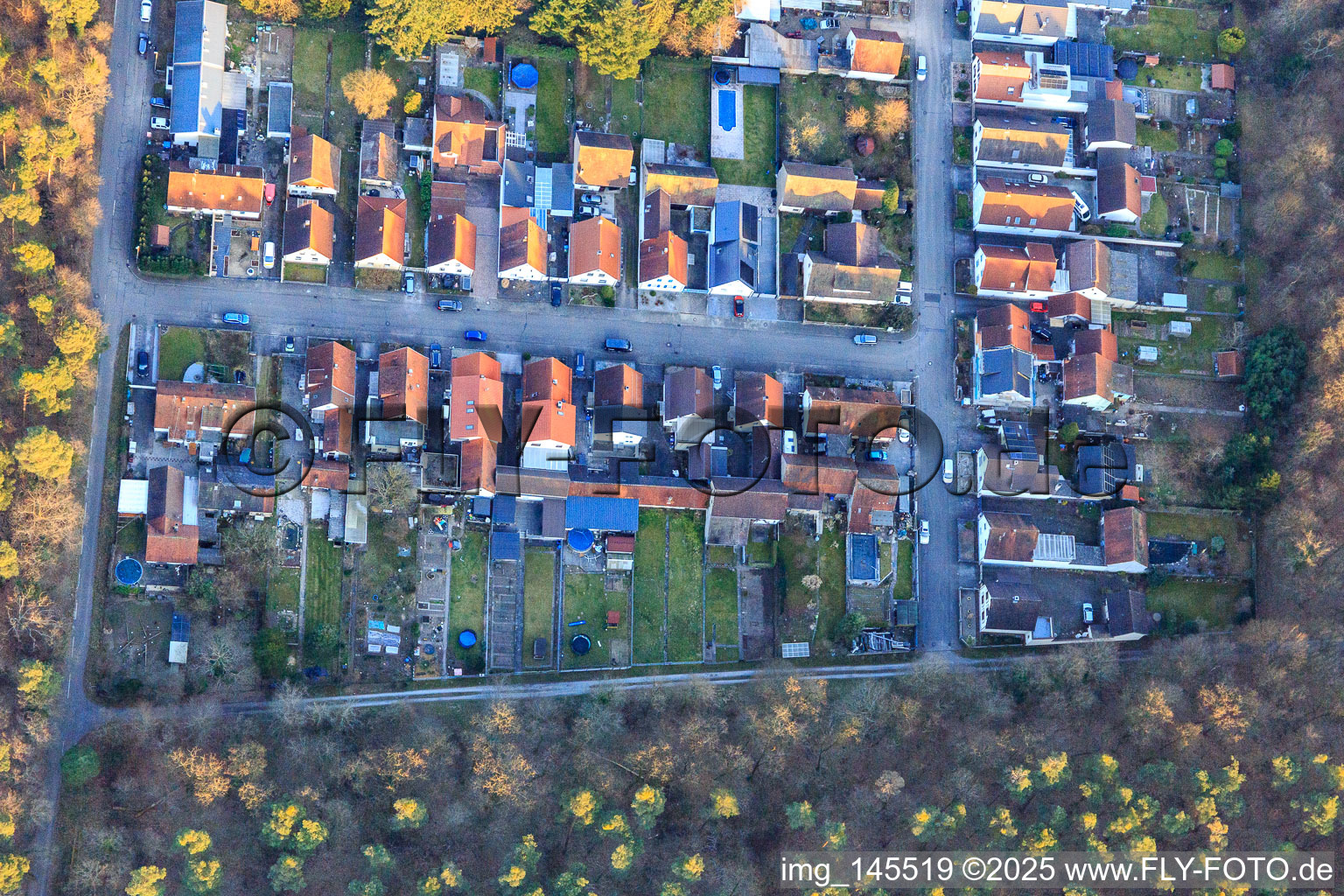 Sudetenstraße Jahnstr in the district Friedrichstal in Stutensee in the state Baden-Wuerttemberg, Germany