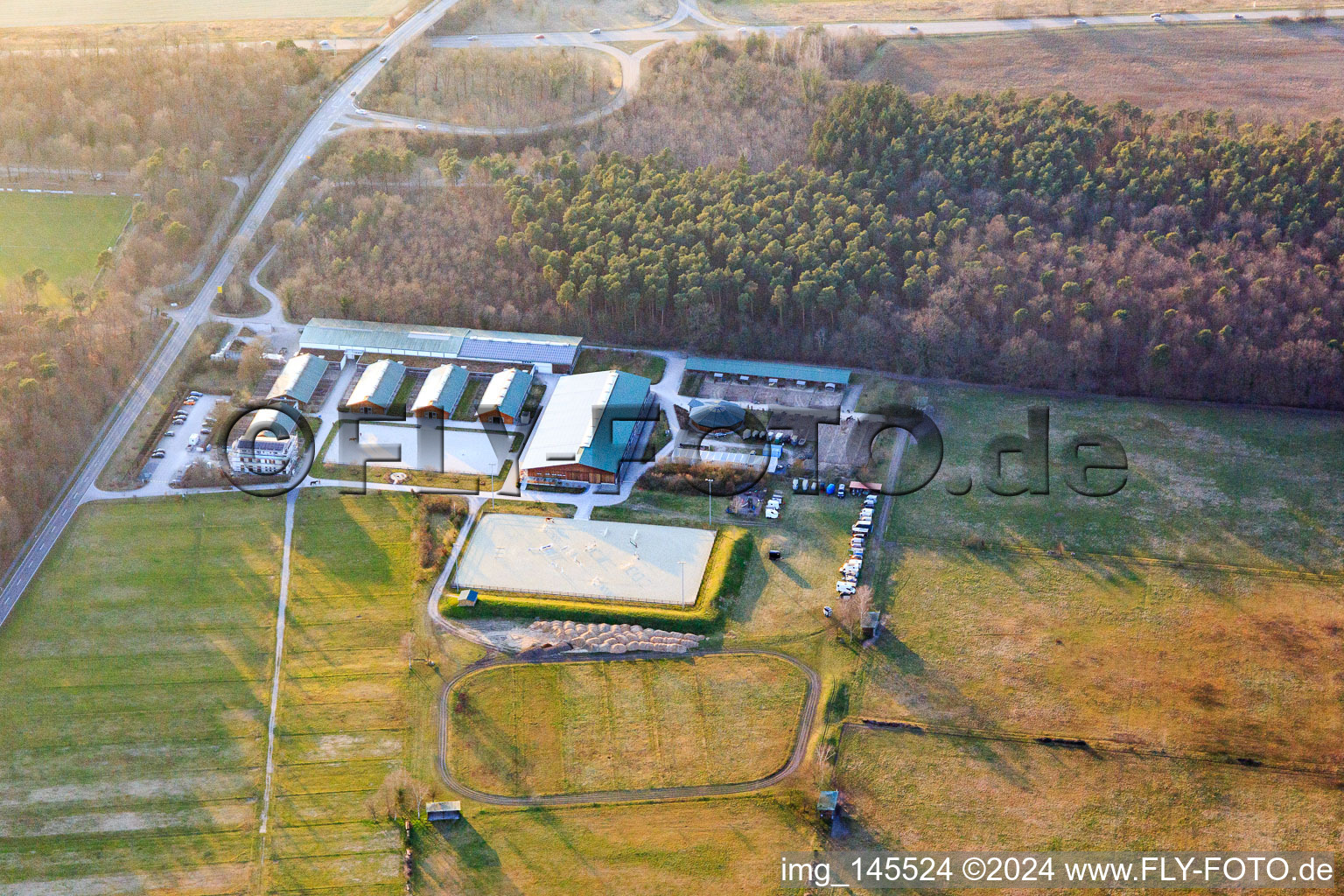 Hubertushof equestrian center in Linkenheim-Hochstetten in the state Baden-Wuerttemberg, Germany