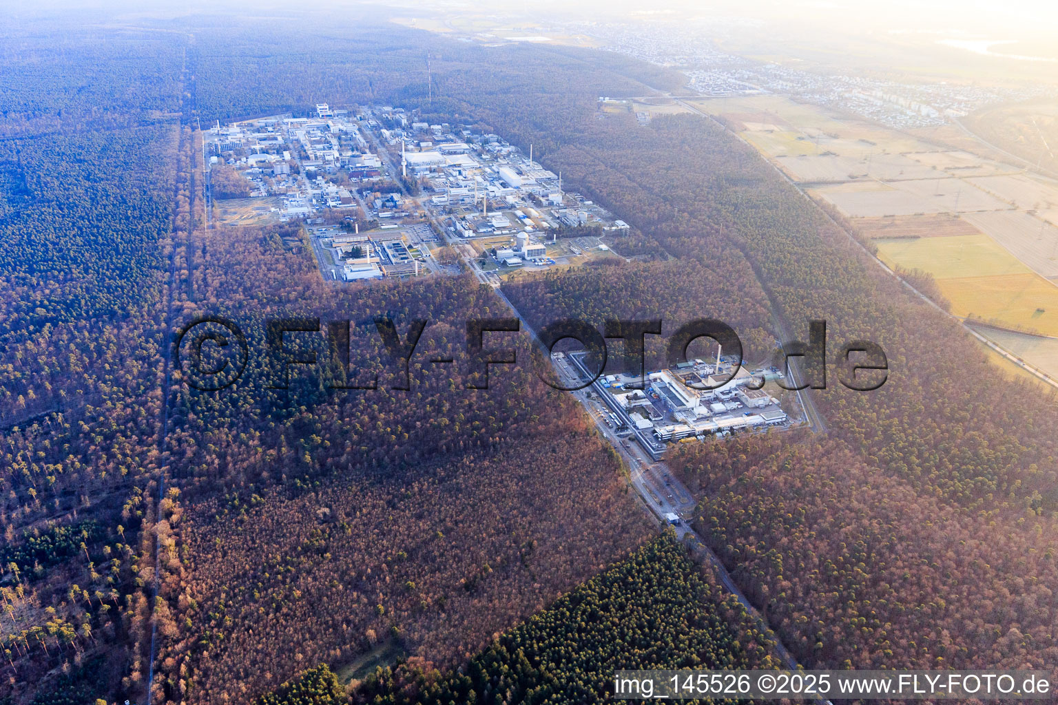 Karlsruhe Institute of Technology - Campus North (KIT) from Norden in Linkenheim-Hochstetten in the state Baden-Wuerttemberg, Germany