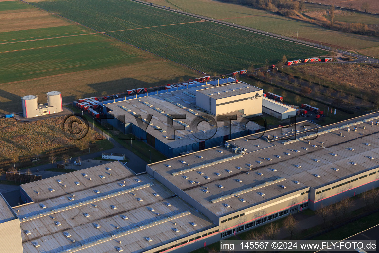 Aerial photograpy of Tricor Packaging & Logistics AG in Offenbach an der Queich in the state Rhineland-Palatinate, Germany