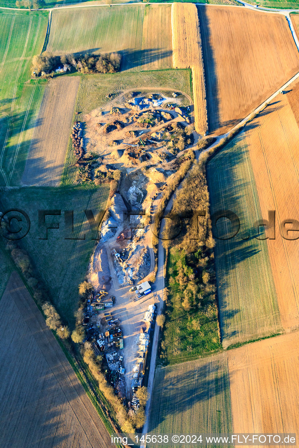 Oblique view of Ernst Semar GmbH Recycling Plant & Container Service in Oberotterbach in the state Rhineland-Palatinate, Germany