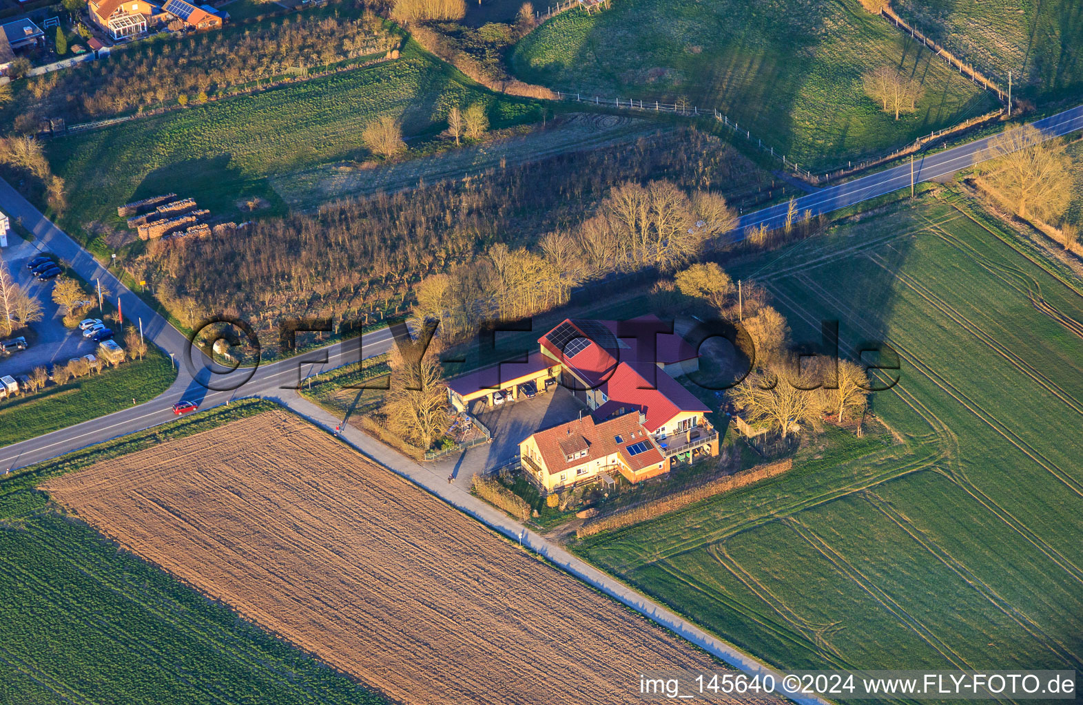 Farmstead on the B427 in Oberhausen in the state Rhineland-Palatinate, Germany