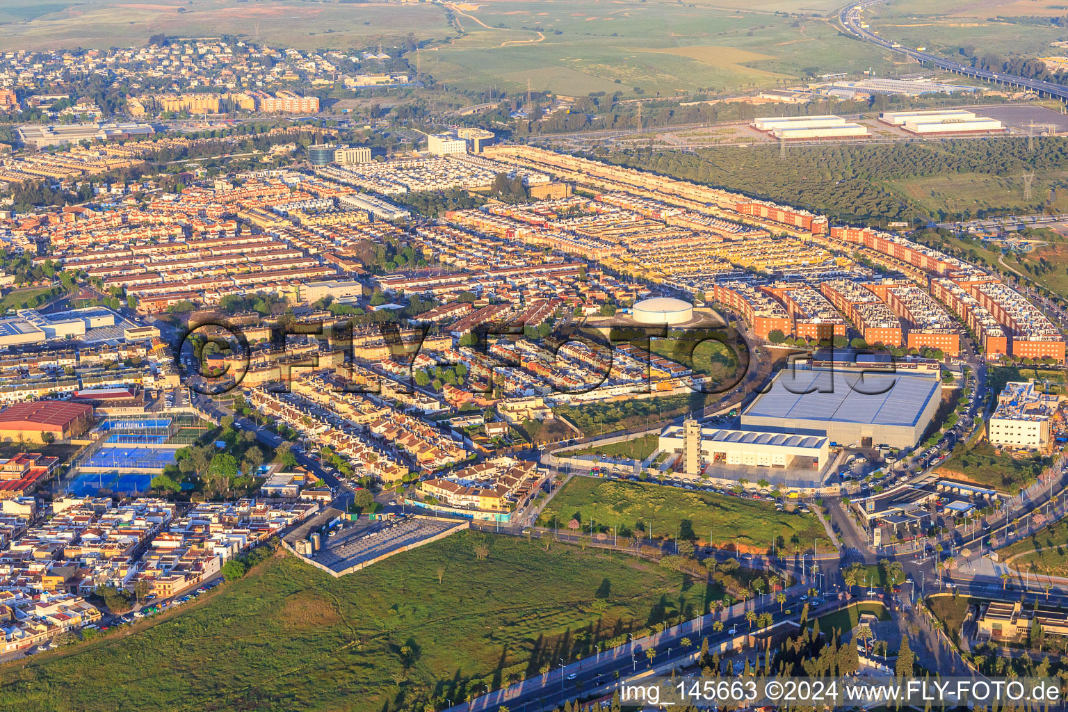 District on C. Leopoldo Alas "Clarín" behind the garbage collection point Punto Limpio in Dos Hermanas in the state Seville, Spain