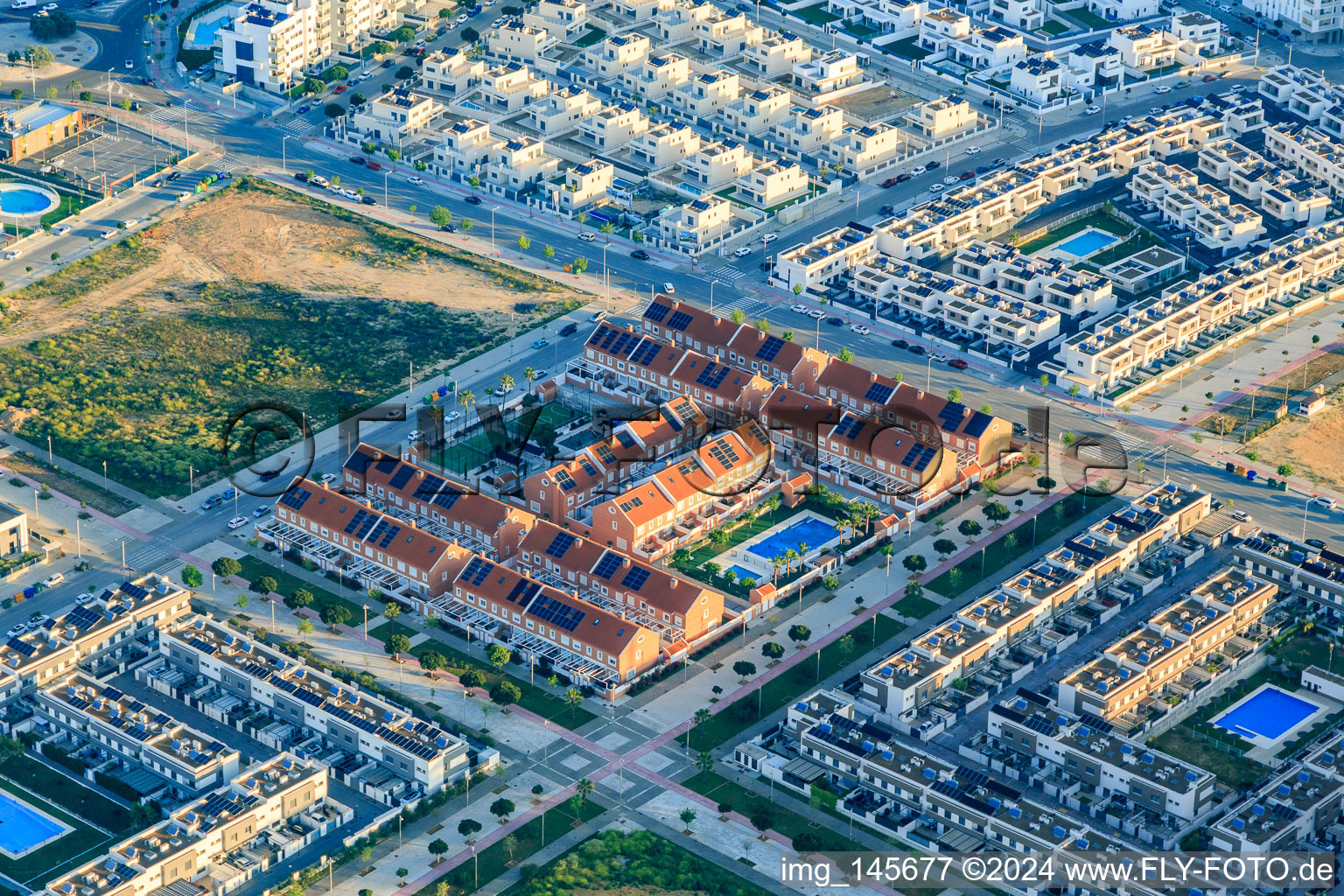 Terraced house development on C. Emilio Marchena Caro in Dos Hermanas in the state Seville, Spain
