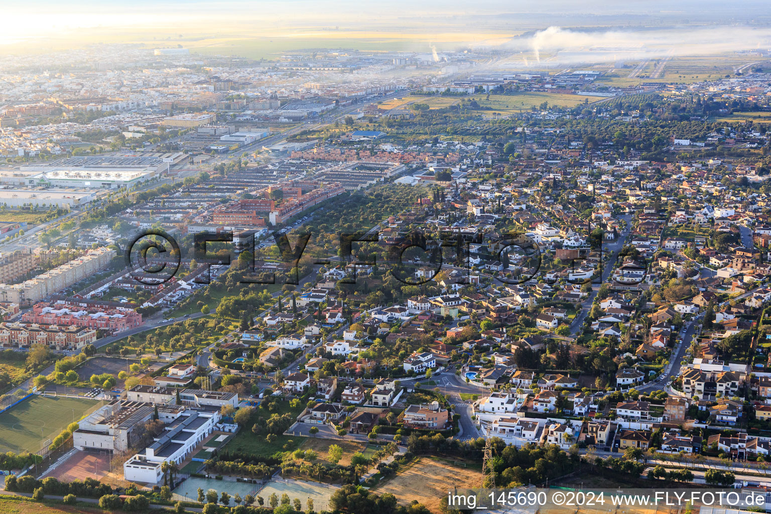 City view from the northwest in Dos Hermanas in the state Seville, Spain