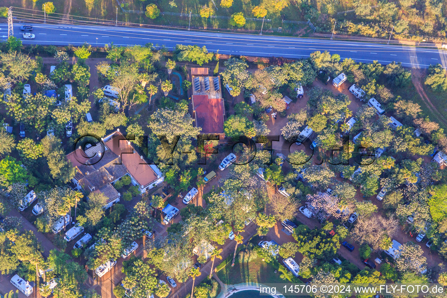 Aerial photograpy of Camping Villas Sevilla in Dos Hermanas in the state Seville, Spain