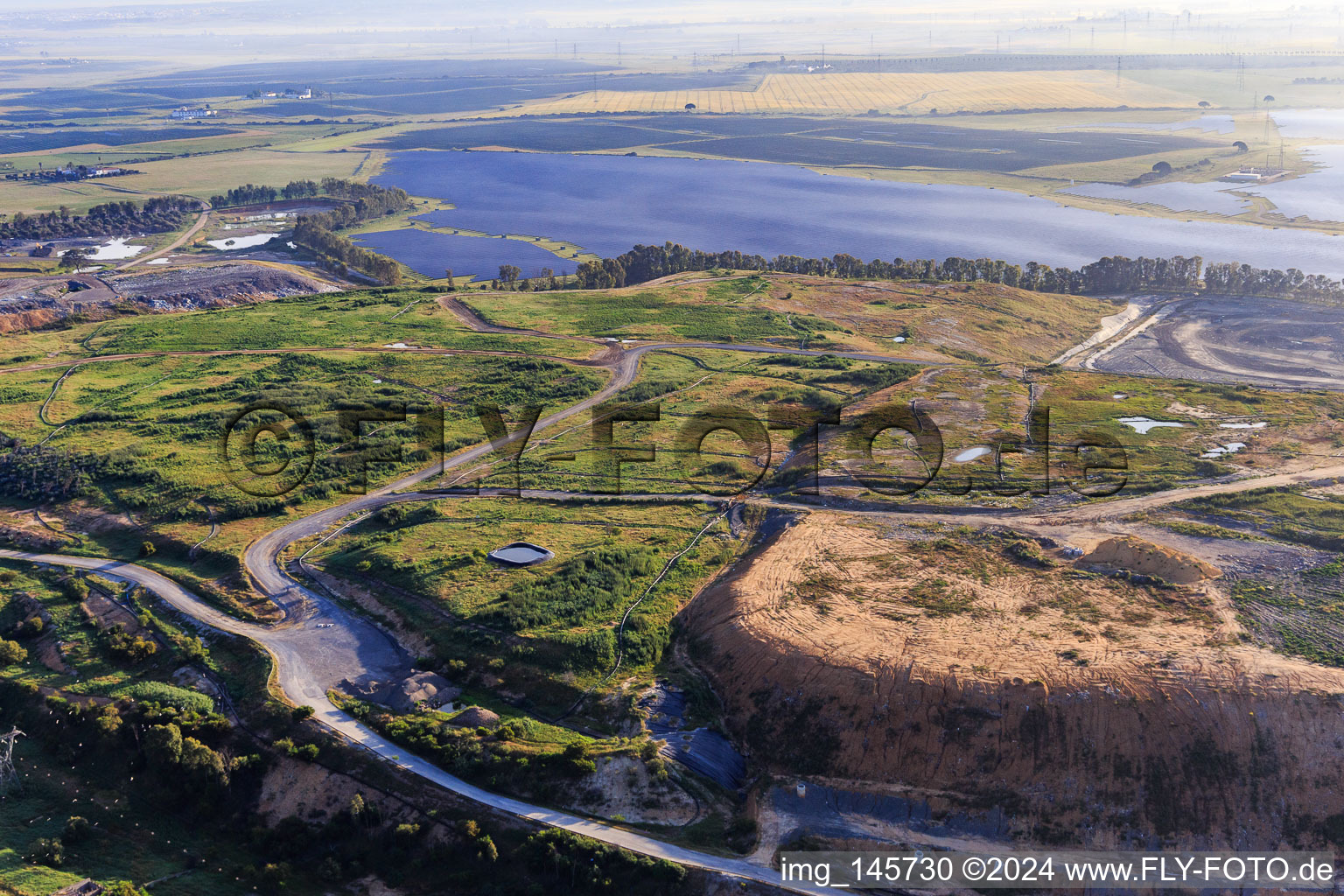 Aerial view of CIT Montemarta landfill in Alcalá de Guadaíra in the state Seville, Spain