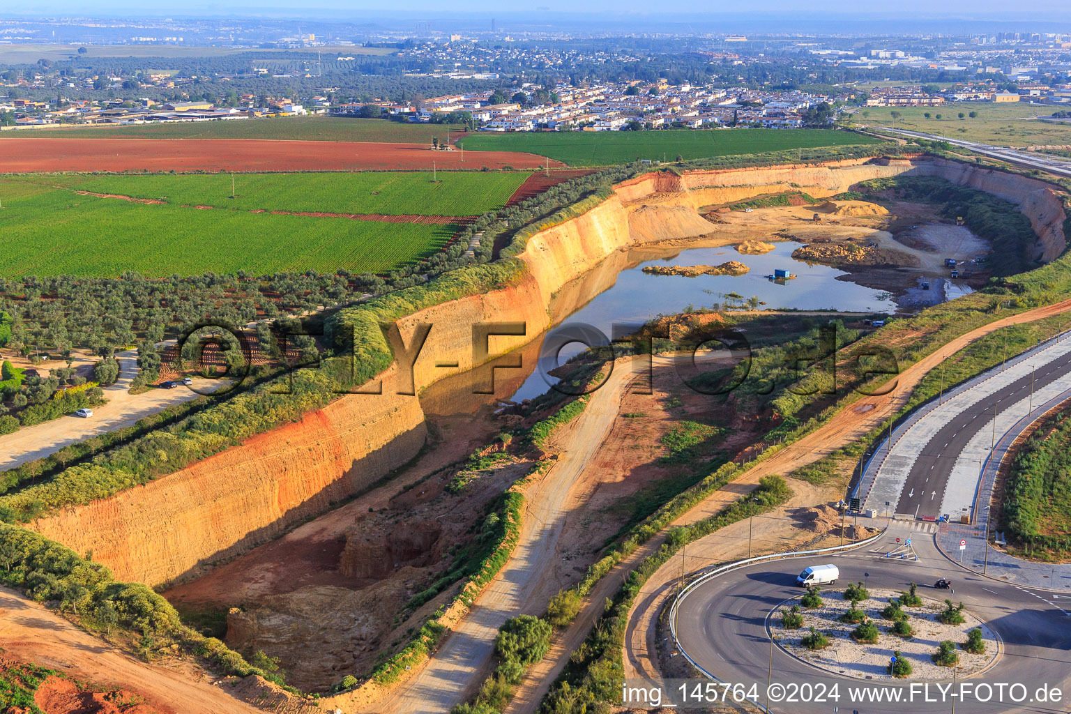 Gravel and sand pit in Dos Hermanas in the state Seville, Spain