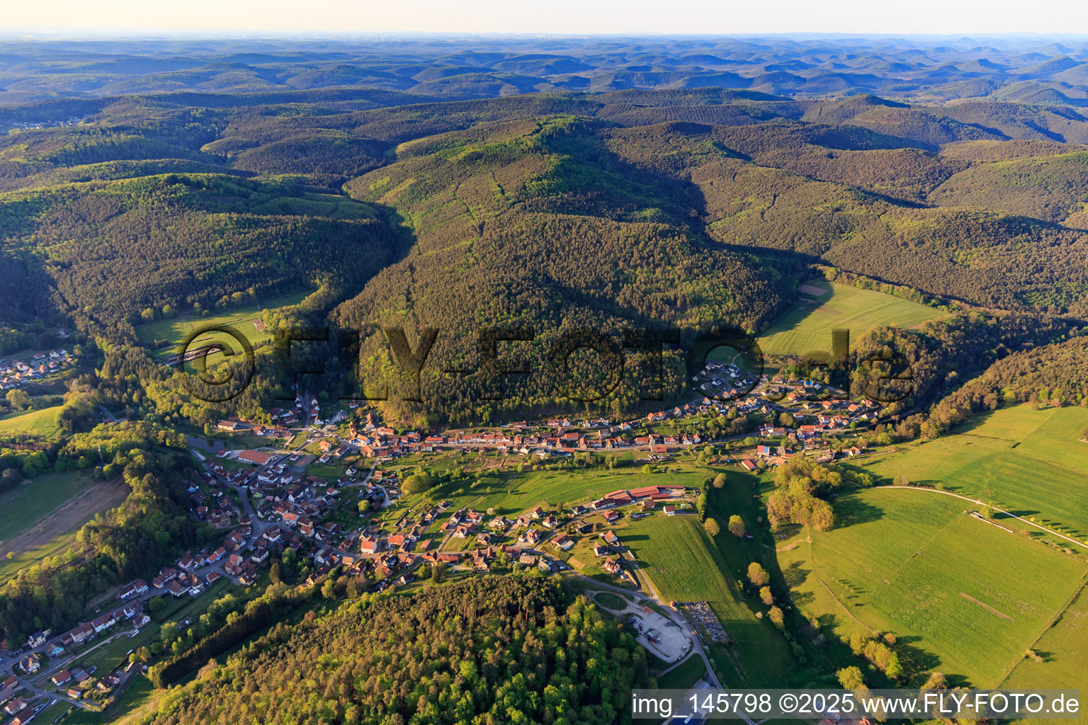 View of the Northern Vosges from the south in Reipertswiller in the state Bas-Rhin, France