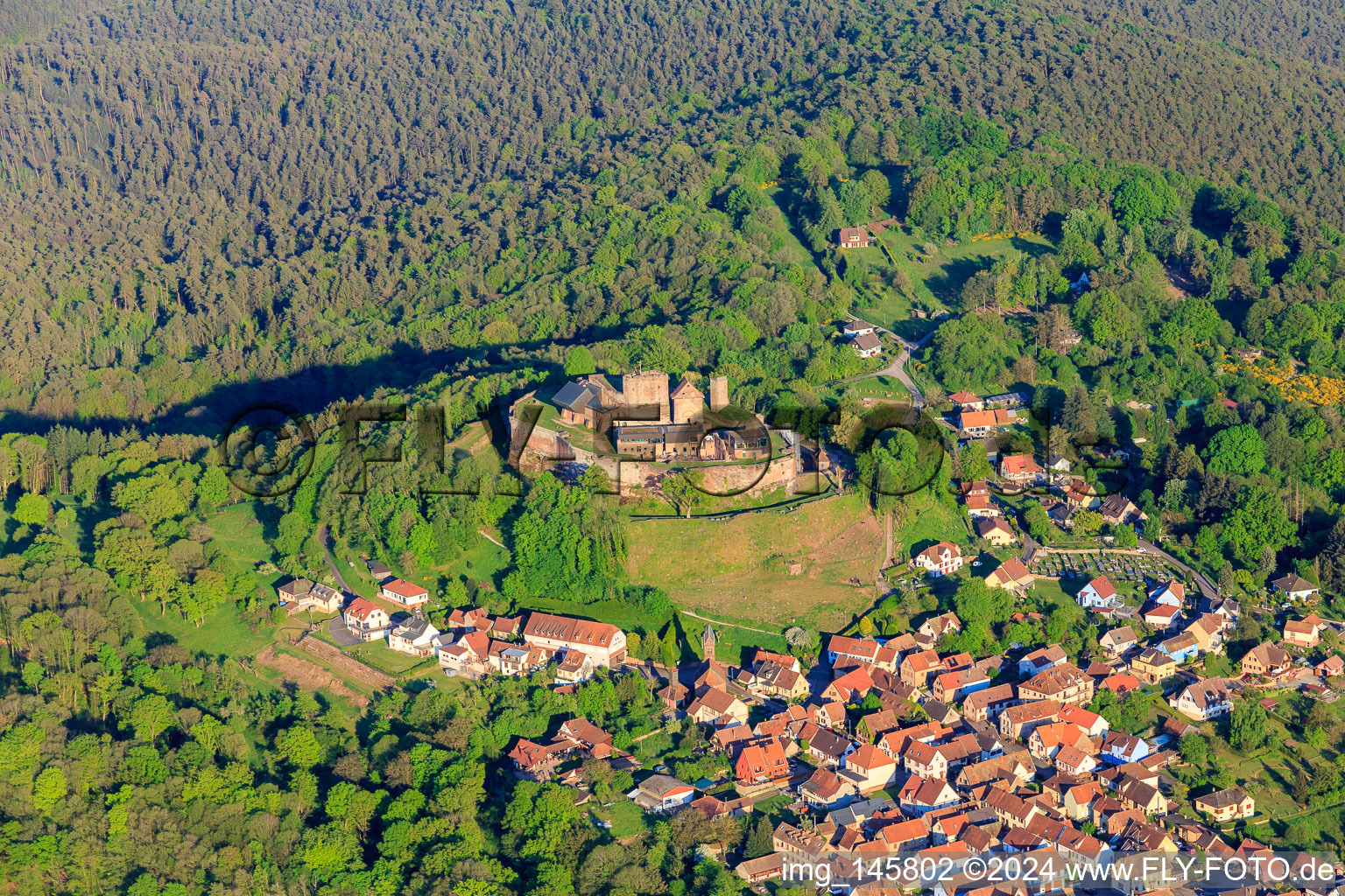 Château de Lichtenberg from the northwest in Lichtenberg in the state Bas-Rhin, France