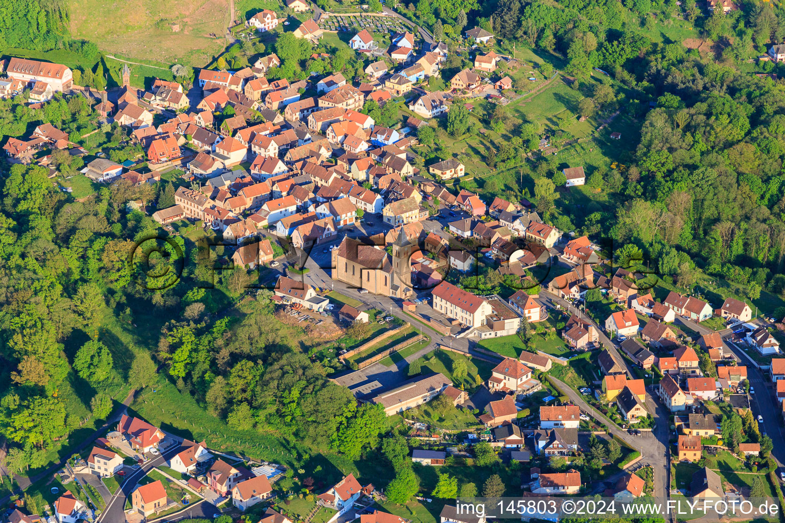 Church of Notre-Dame-Marie-Auxilliatrice in Lichtenberg in the state Bas-Rhin, France