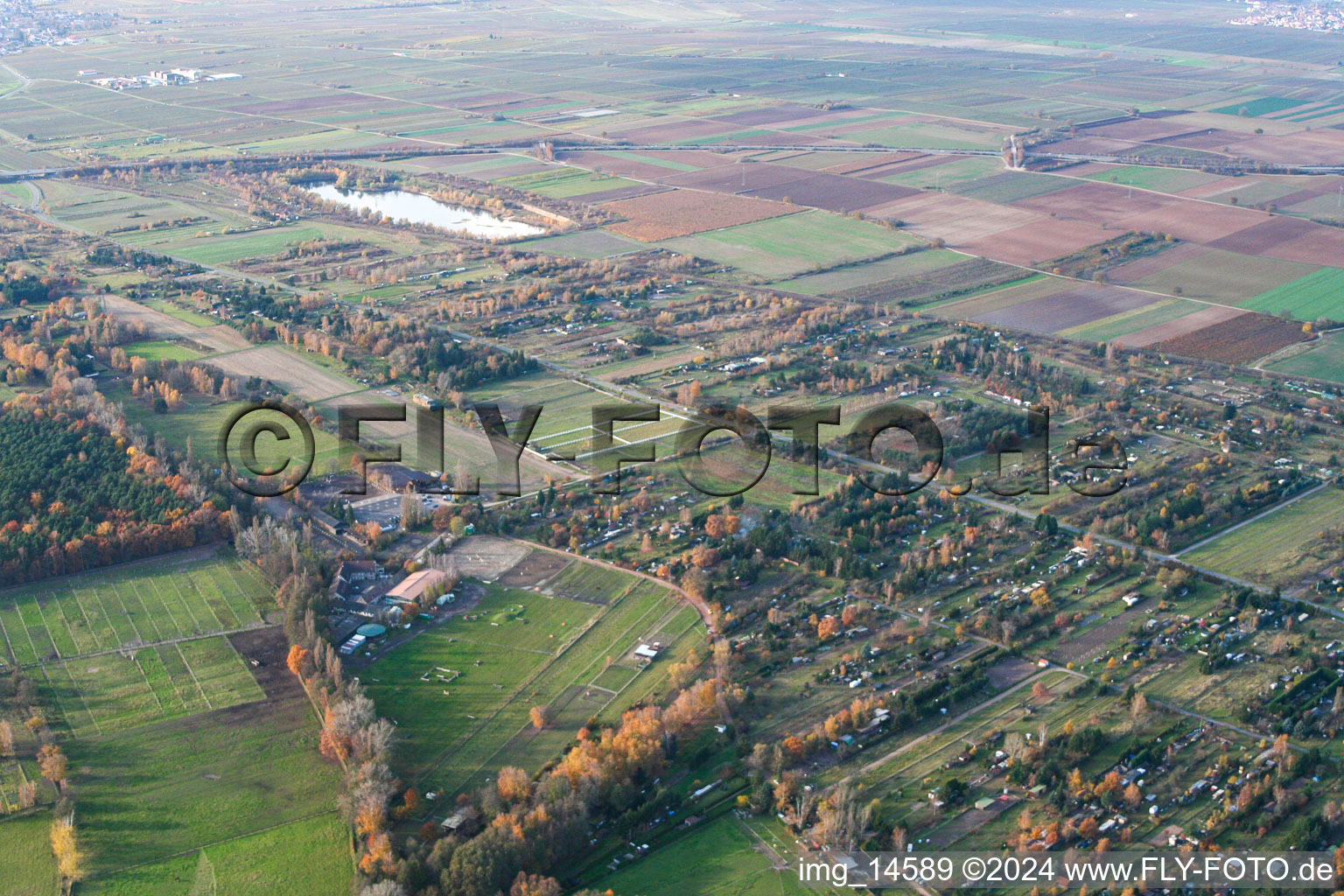 Haßloch in the state Rhineland-Palatinate, Germany viewn from the air