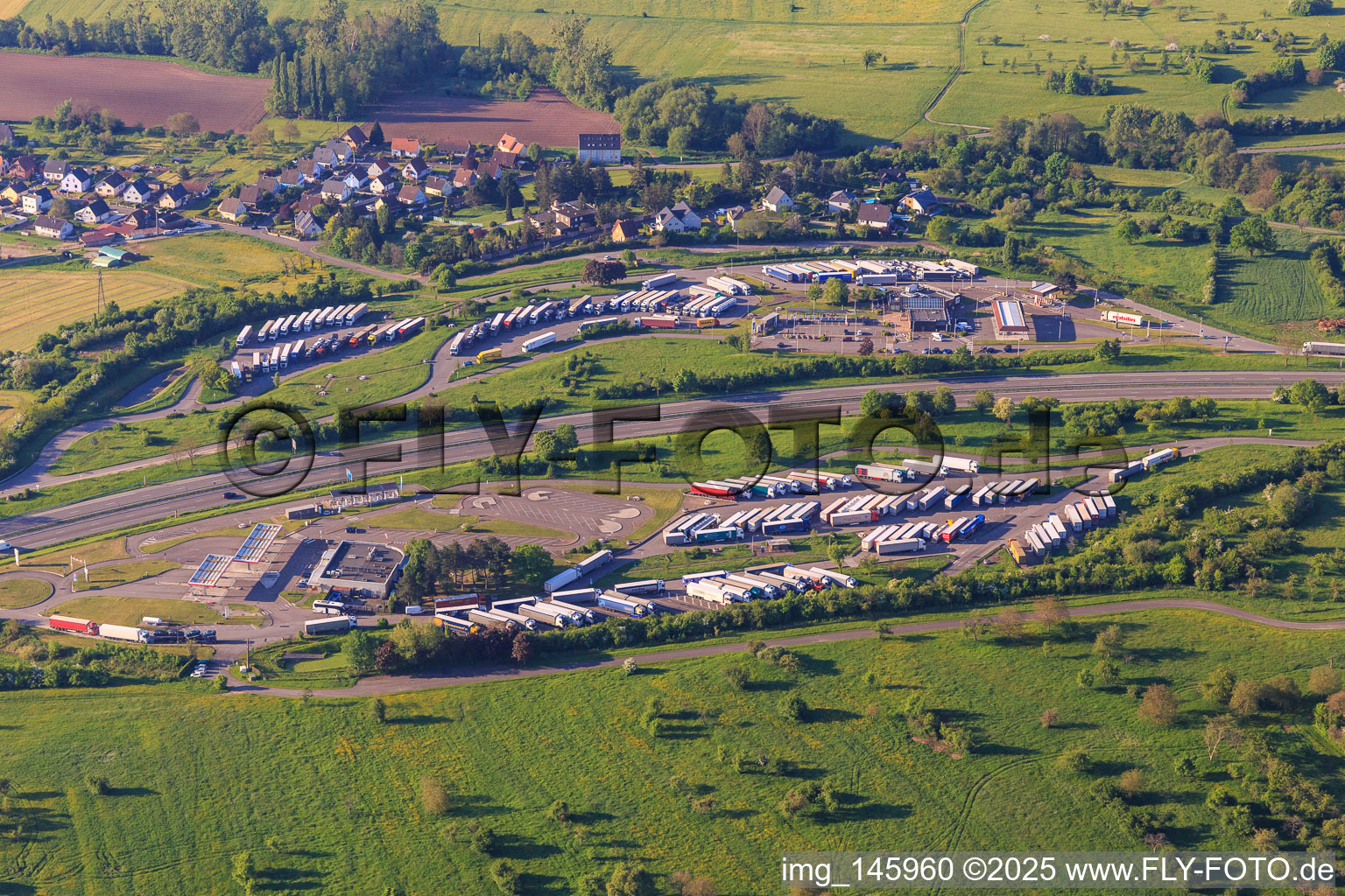 Aire de Saverne motorway council area Eckartswiller on the A4 in Eckartswiller in the state Bas-Rhin, France