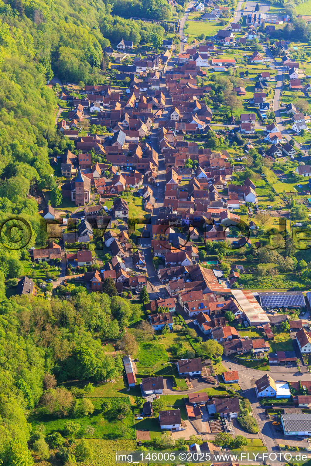 Rue Principale from the south in Ernolsheim-lès-Saverne in the state Bas-Rhin, France