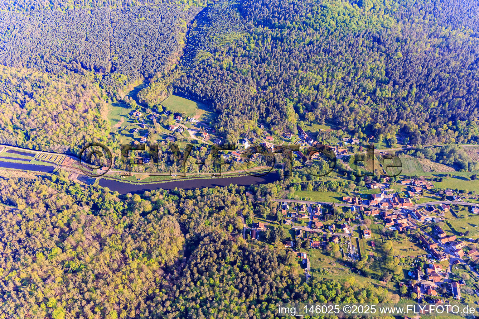 Fish ponds at Meisenbach in Sparsbach in the state Bas-Rhin, France