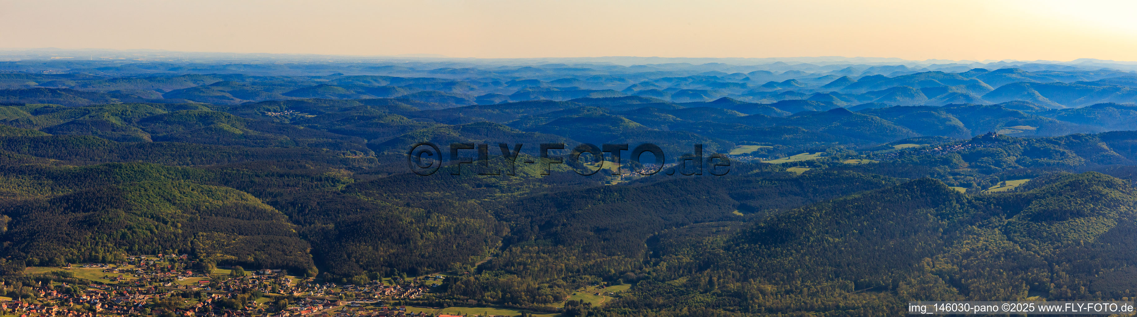 Panorama of the Northern Vogense from the south in Wimmenau in the state Bas-Rhin, France