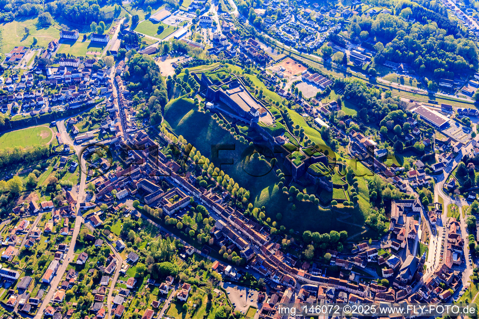 Citadel of Bitsch from the west in Bitsch in the state Moselle, France