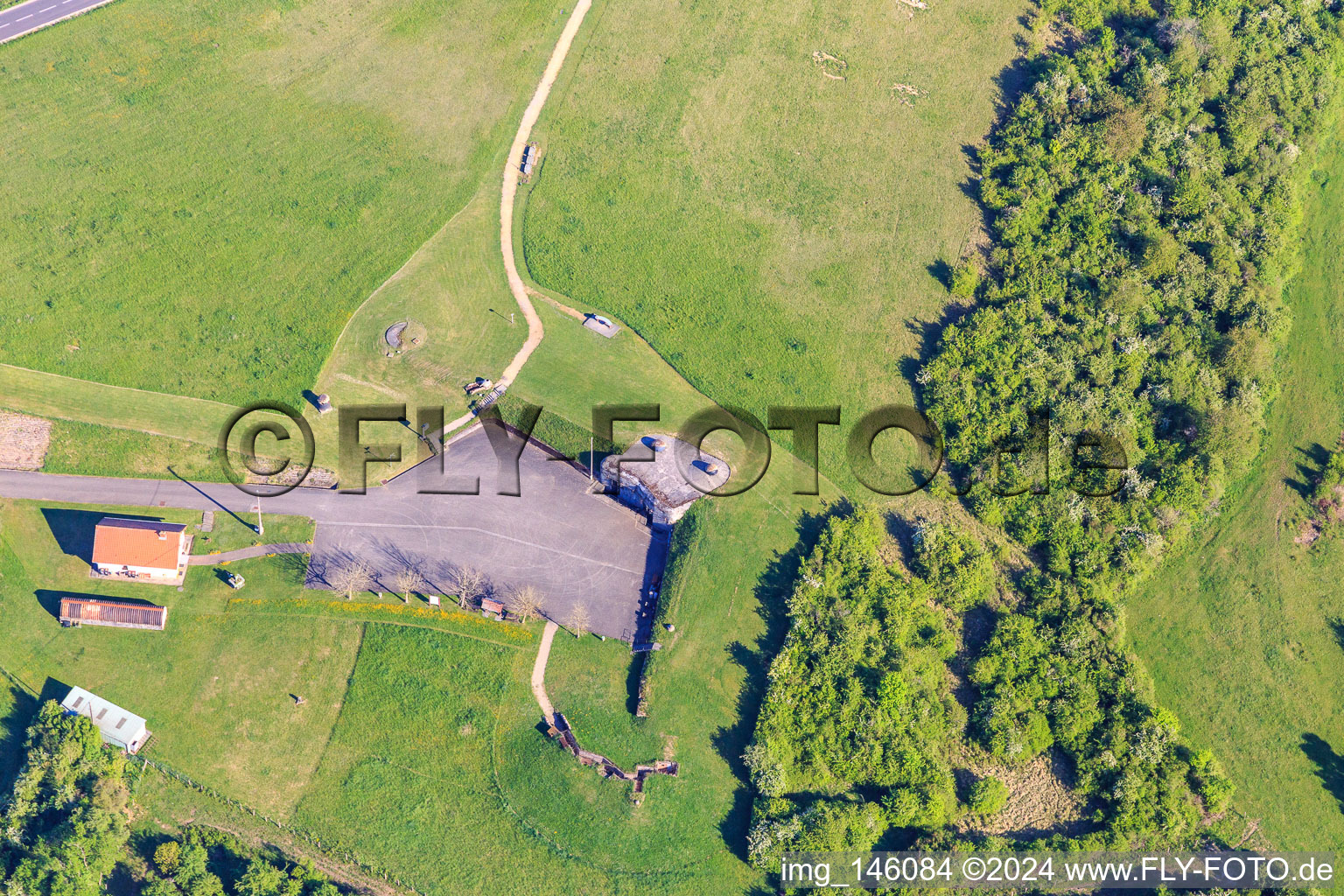 Aerial view of Bunkers of the Maginot Line - Fort Casso in Bettviller in the state Moselle, France