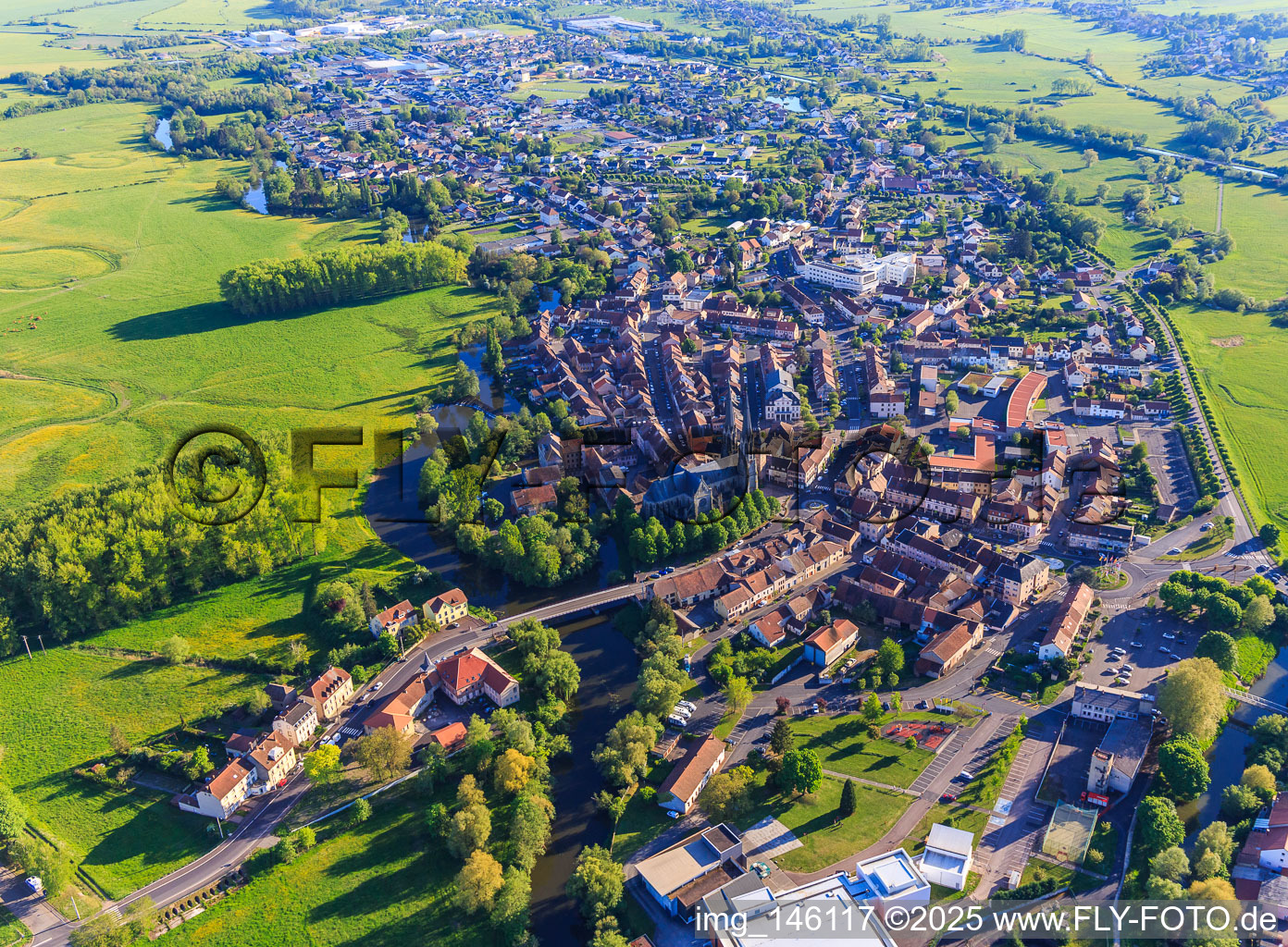 Overview of towns from the north in Sarralbe in the state Moselle, France