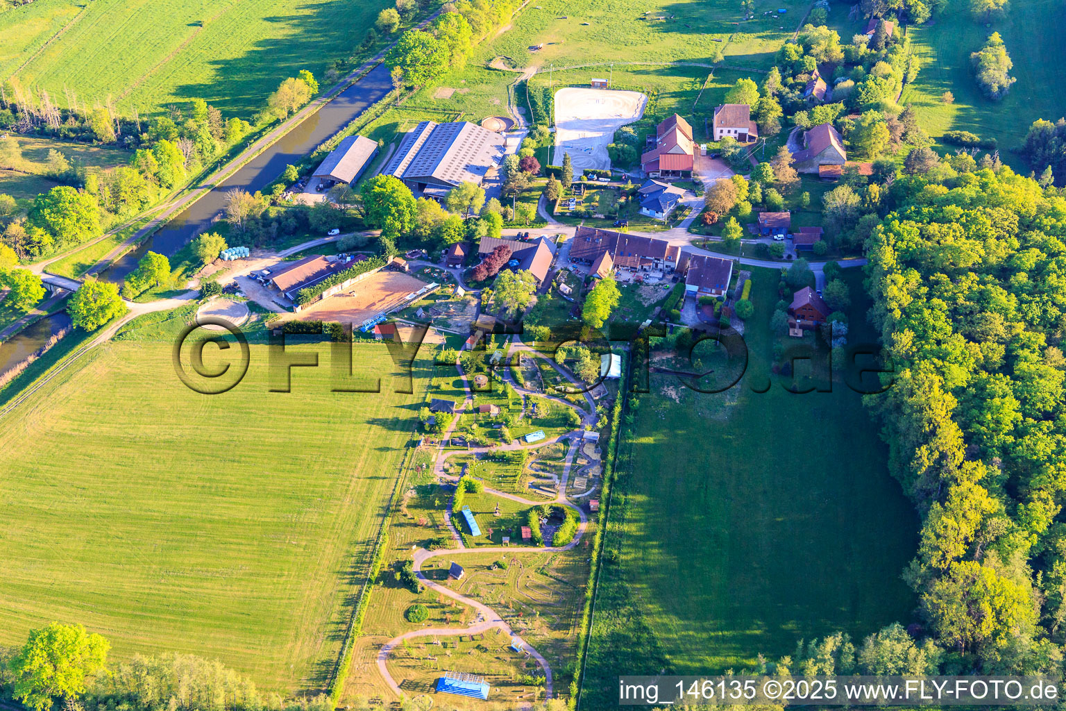 Aerial photograpy of Horse Nature Park in Altwiller in the state Bas-Rhin, France